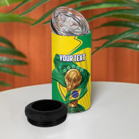 Personalized Brazil Football 2026 4 in 1 Can Cooler Tumbler Born for Glory Let Champions Rise
