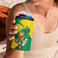 Personalized Brazil Football 2026 4 in 1 Can Cooler Tumbler Born for Glory Let Champions Rise