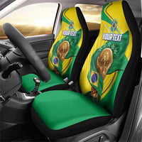 Personalized Brazil Football 2026 Car Seat Cover Born for Glory Let Champions Rise