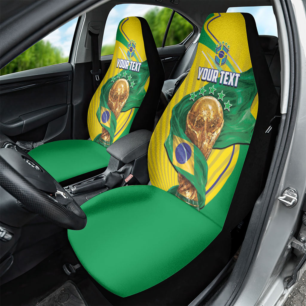 Personalized Brazil Football 2026 Car Seat Cover Born for Glory Let Champions Rise