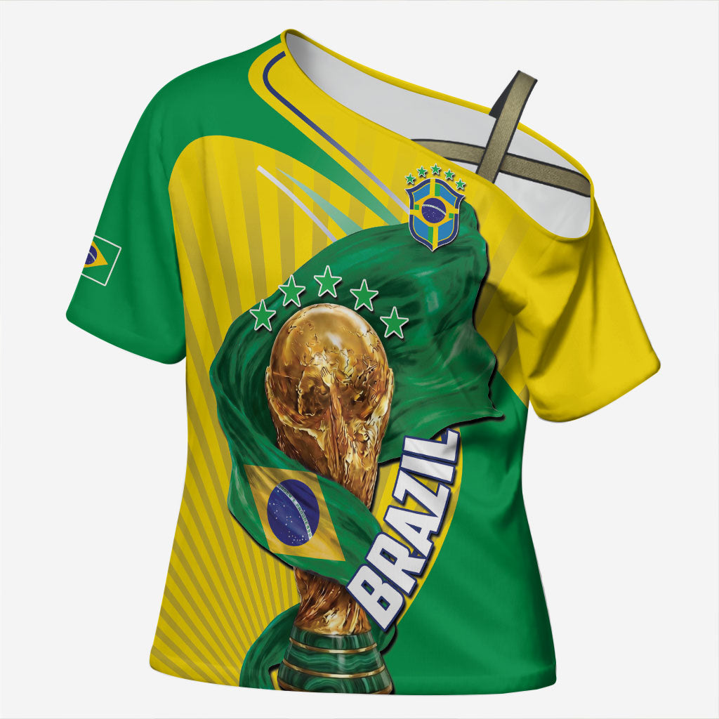 Personalized Brazil Football 2026 Cross Shoulder Shirt Born for Glory Let Champions Rise