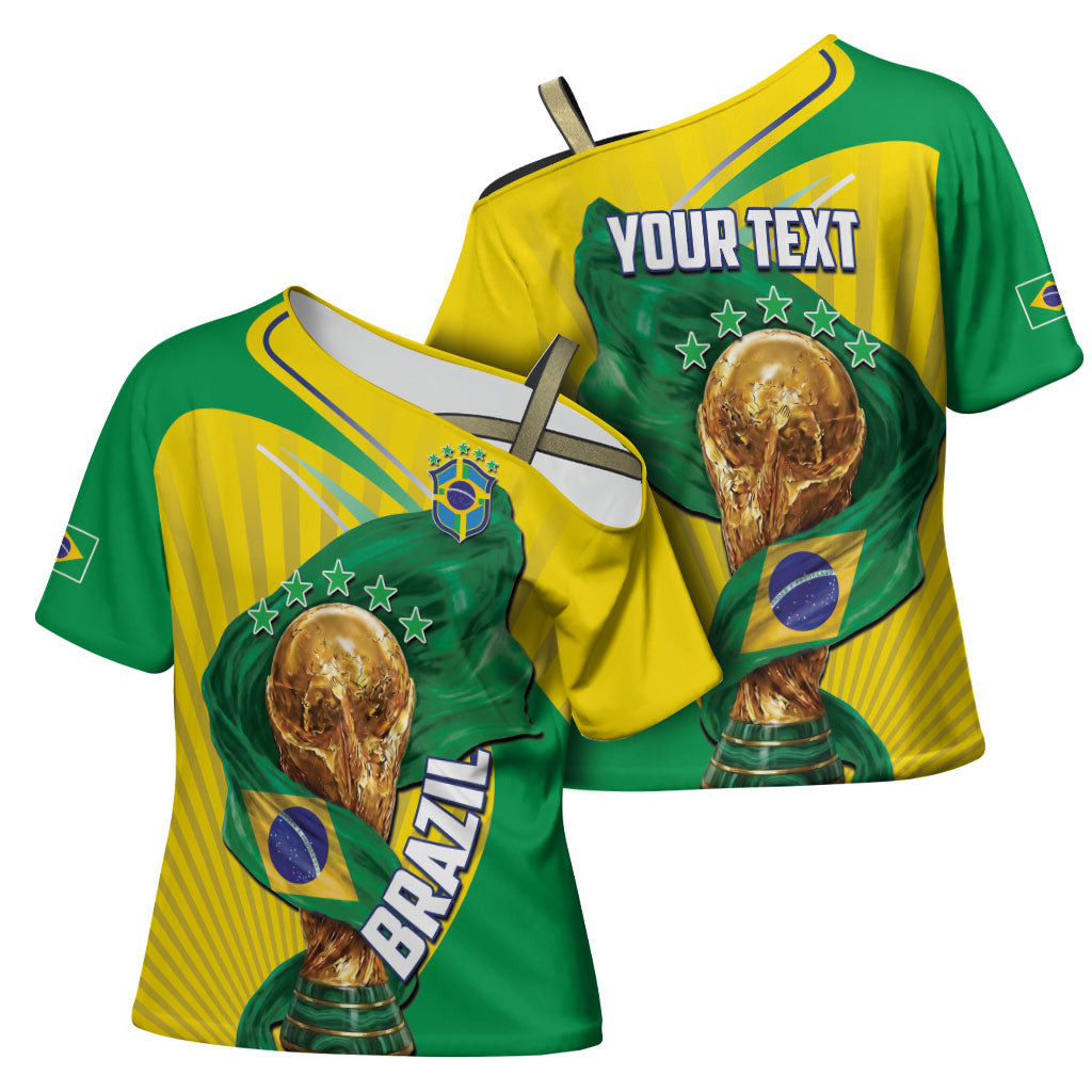 Personalized Brazil Football 2026 Cross Shoulder Shirt Born for Glory Let Champions Rise