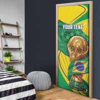 Personalized Brazil Football 2026 Door Cover Born for Glory Let Champions Rise