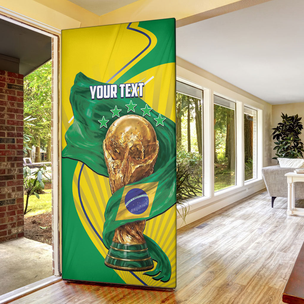 Personalized Brazil Football 2026 Door Cover Born for Glory Let Champions Rise