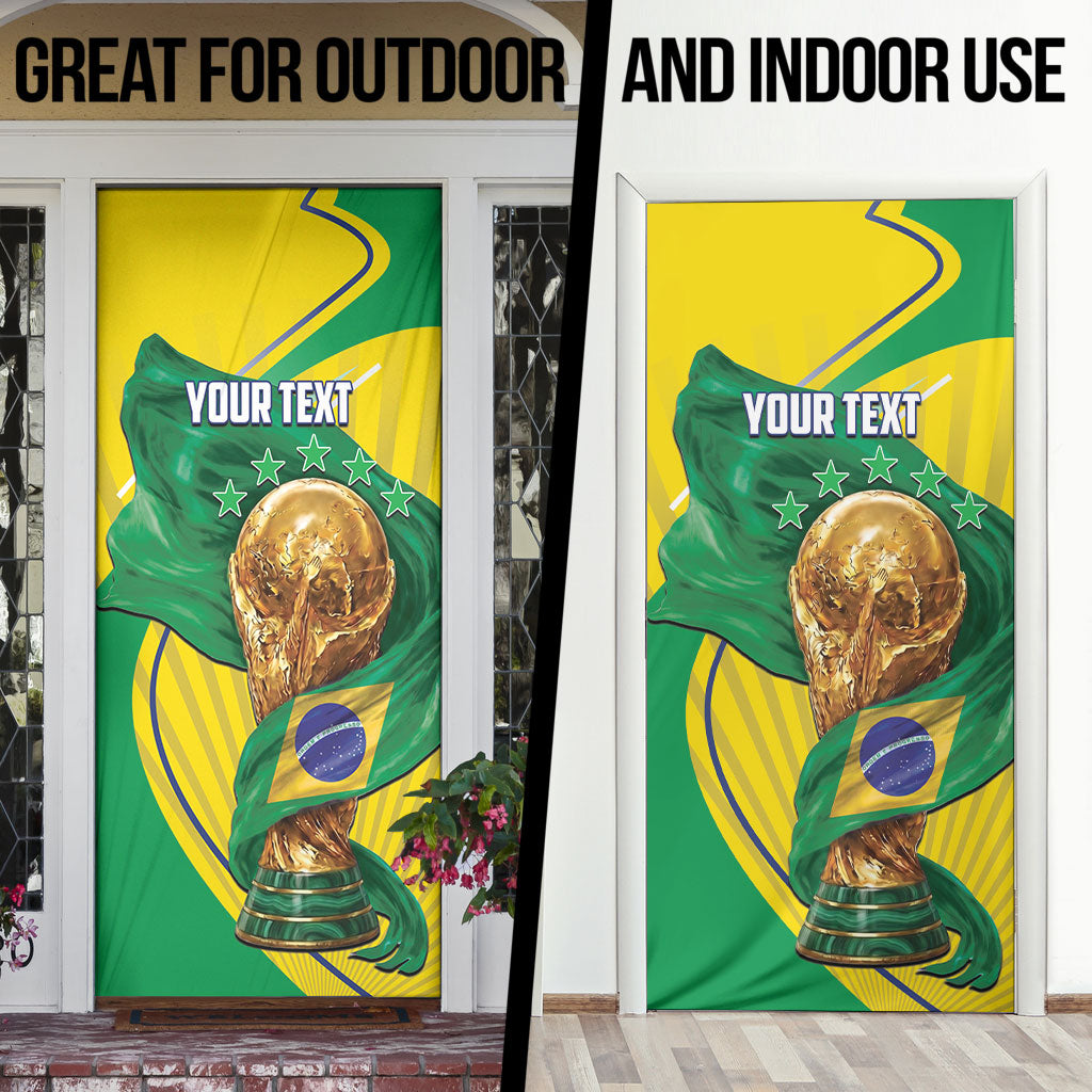 Personalized Brazil Football 2026 Door Cover Born for Glory Let Champions Rise