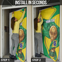 Personalized Brazil Football 2026 Door Cover Born for Glory Let Champions Rise