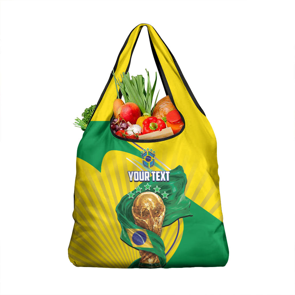 Personalized Brazil Football 2026 Grocery Bag Born for Glory Let Champions Rise