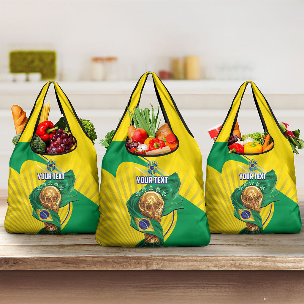 Personalized Brazil Football 2026 Grocery Bag Born for Glory Let Champions Rise