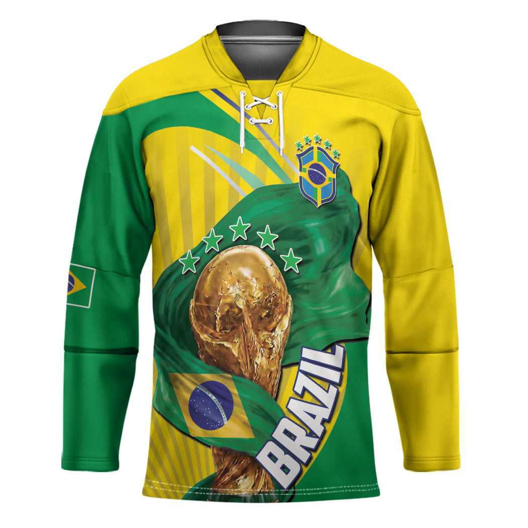 Personalized Brazil Football 2026 Hockey Jersey Born for Glory Let Champions Rise