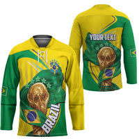 Personalized Brazil Football 2026 Hockey Jersey Born for Glory Let Champions Rise