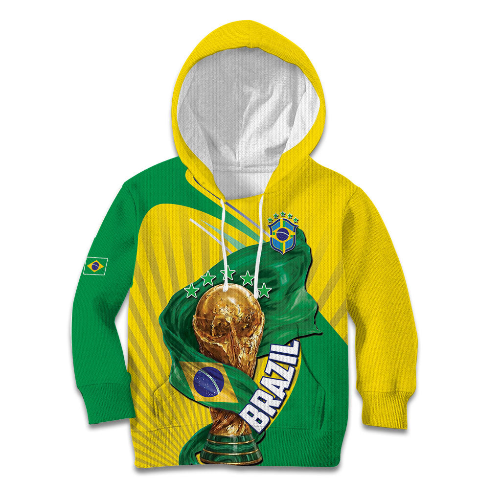 Personalized Brazil Football 2026 Kid Hoodie Born for Glory Let Champions Rise