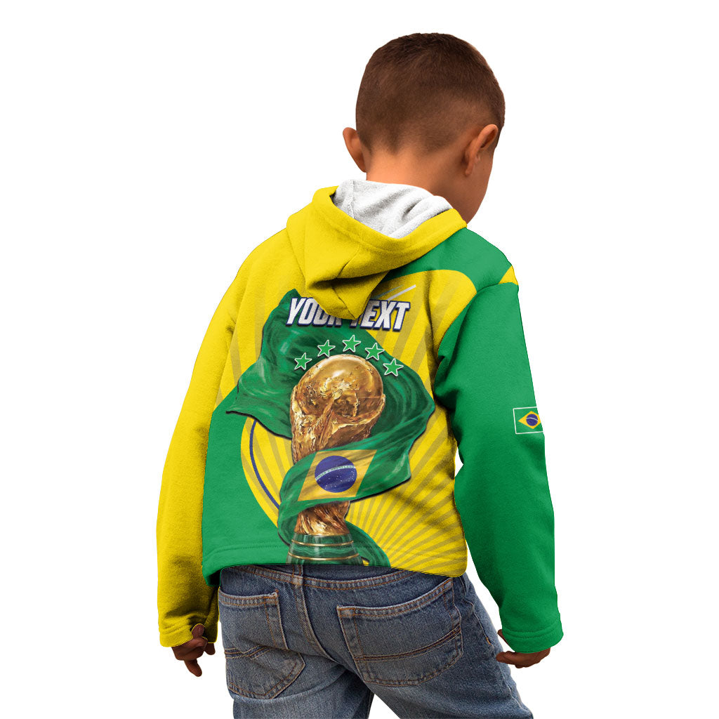 Personalized Brazil Football 2026 Kid Hoodie Born for Glory Let Champions Rise