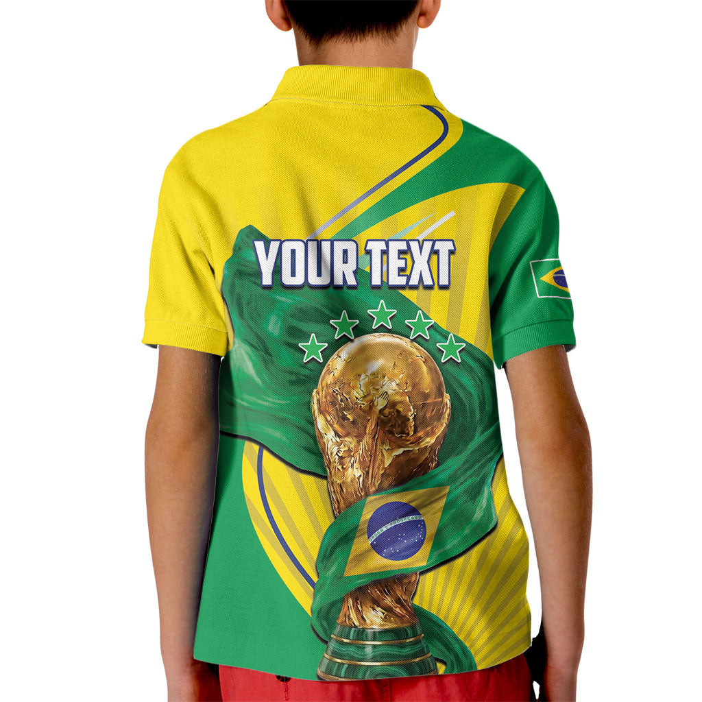 Personalized Brazil Football 2026 Kid Polo Shirt Born for Glory Let Champions Rise