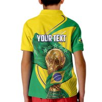 Personalized Brazil Football 2026 Kid Polo Shirt Born for Glory Let Champions Rise