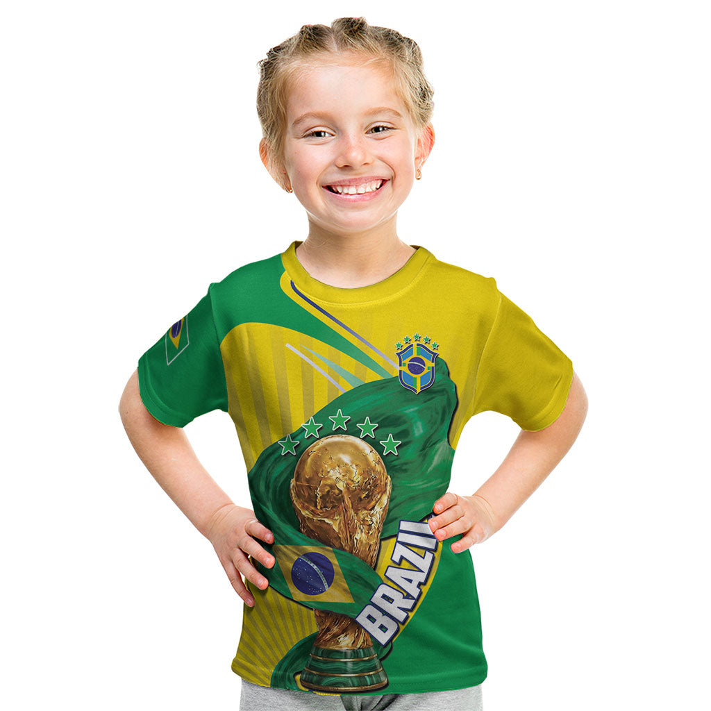 Personalized Brazil Football 2026 Kid T Shirt Born for Glory Let Champions Rise
