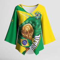 Personalized Brazil Football 2026 Kimono Sleeve Blouse Born for Glory Let Champions Rise