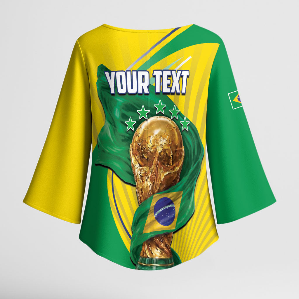 Personalized Brazil Football 2026 Kimono Sleeve Blouse Born for Glory Let Champions Rise