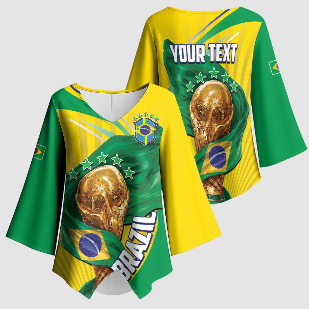 Personalized Brazil Football 2026 Kimono Sleeve Blouse Born for Glory Let Champions Rise