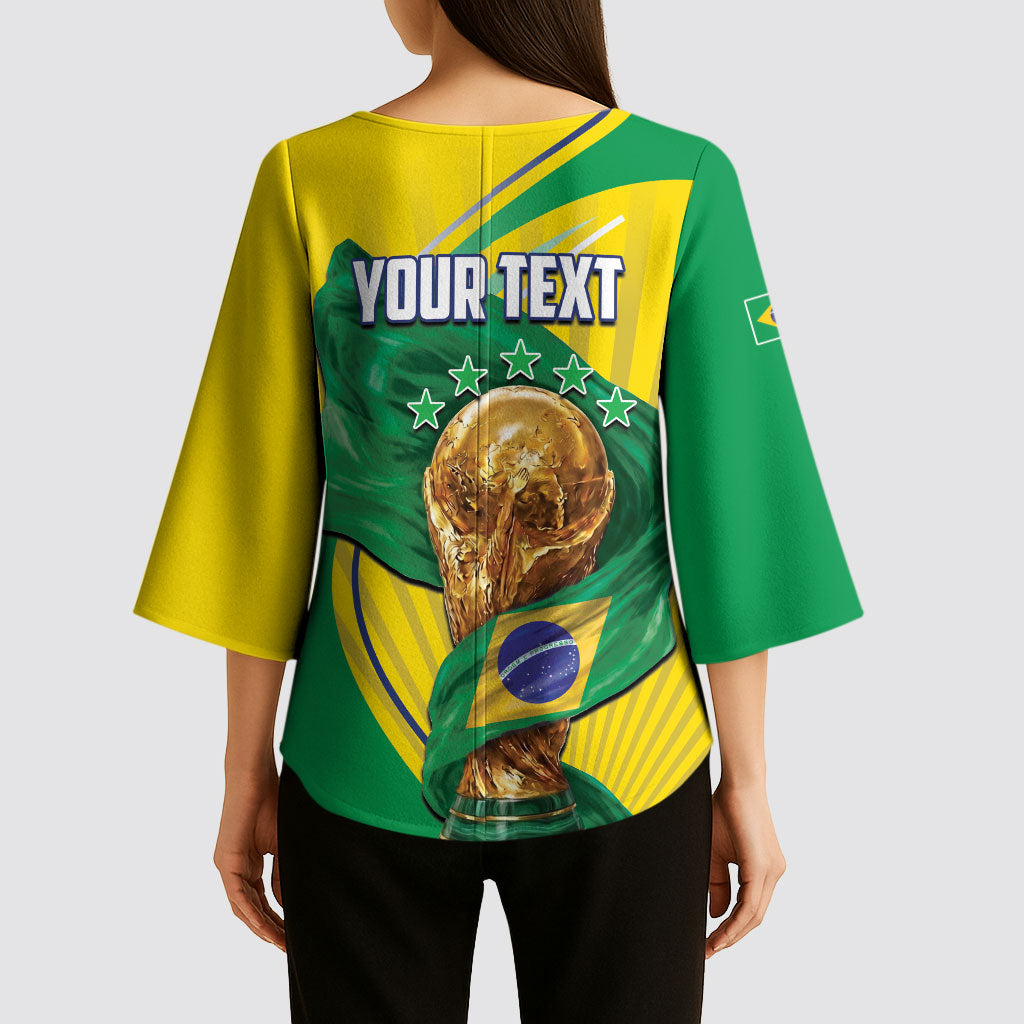 Personalized Brazil Football 2026 Kimono Sleeve Blouse Born for Glory Let Champions Rise
