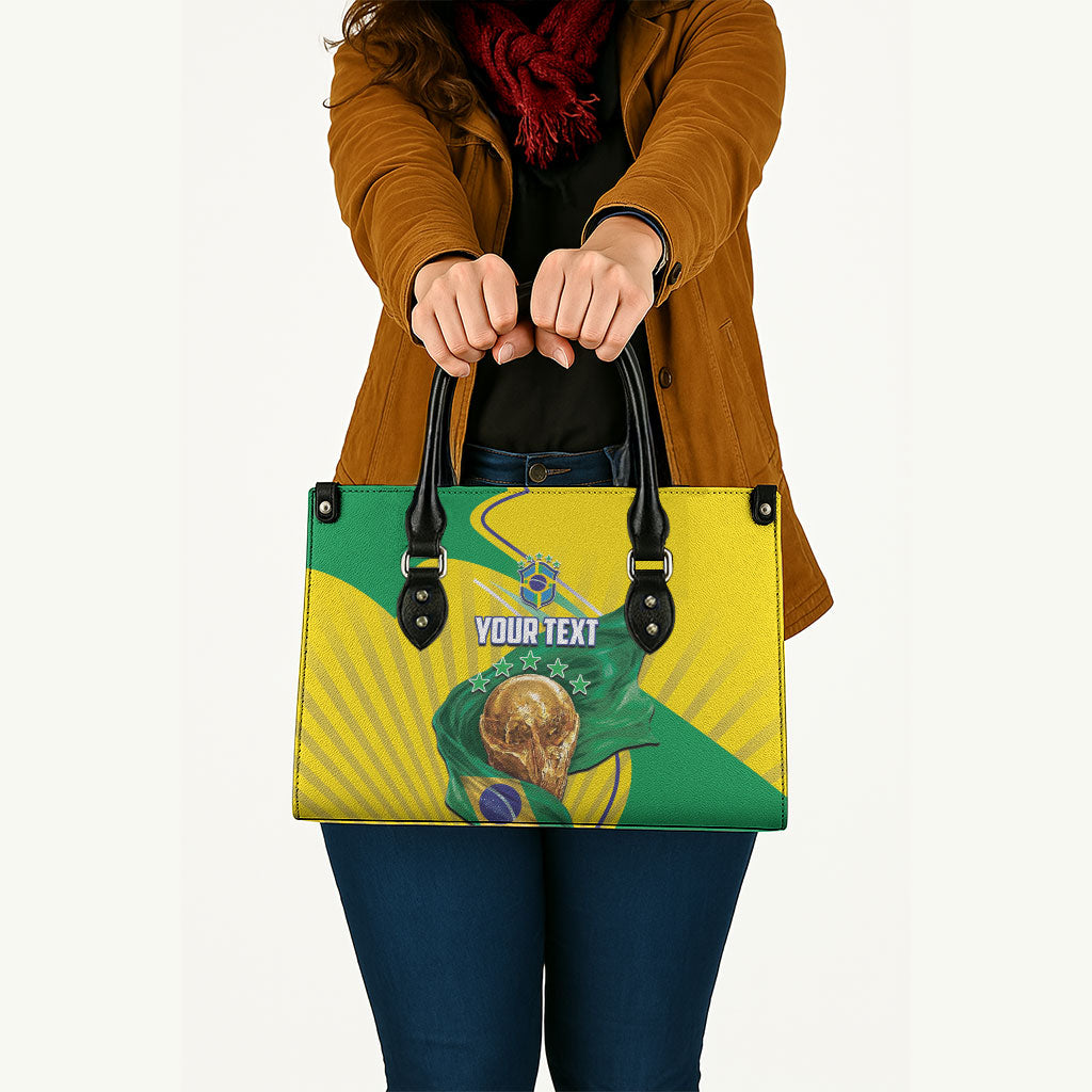 Personalized Brazil Football 2026 Leather Bag Born for Glory Let Champions Rise