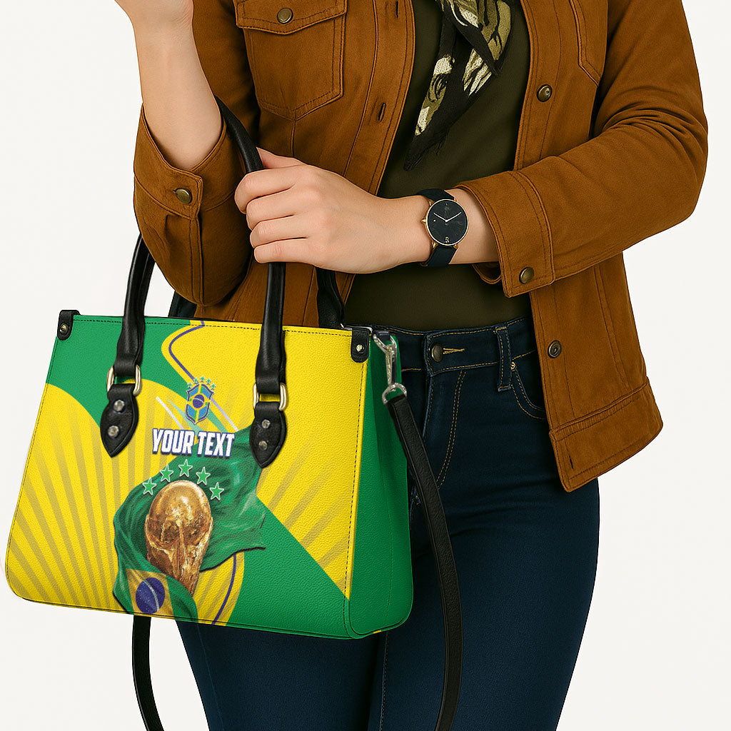 Personalized Brazil Football 2026 Leather Bag Born for Glory Let Champions Rise