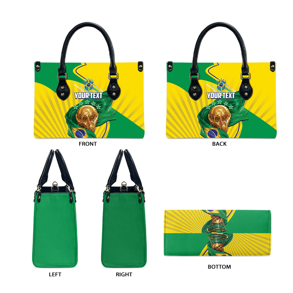 Personalized Brazil Football 2026 Leather Bag Born for Glory Let Champions Rise