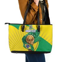Personalized Brazil Football 2026 Leather Tote Bag Born for Glory Let Champions Rise