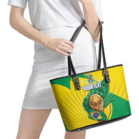 Personalized Brazil Football 2026 Leather Tote Bag Born for Glory Let Champions Rise