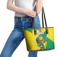 Personalized Brazil Football 2026 Leather Tote Bag Born for Glory Let Champions Rise