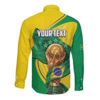Personalized Brazil Football 2026 Long Sleeve Button Shirt Born for Glory Let Champions Rise