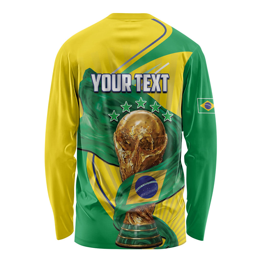 Personalized Brazil Football 2026 Long Sleeve Shirt Born for Glory Let Champions Rise