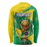 Personalized Brazil Football 2026 Long Sleeve Shirt Born for Glory Let Champions Rise