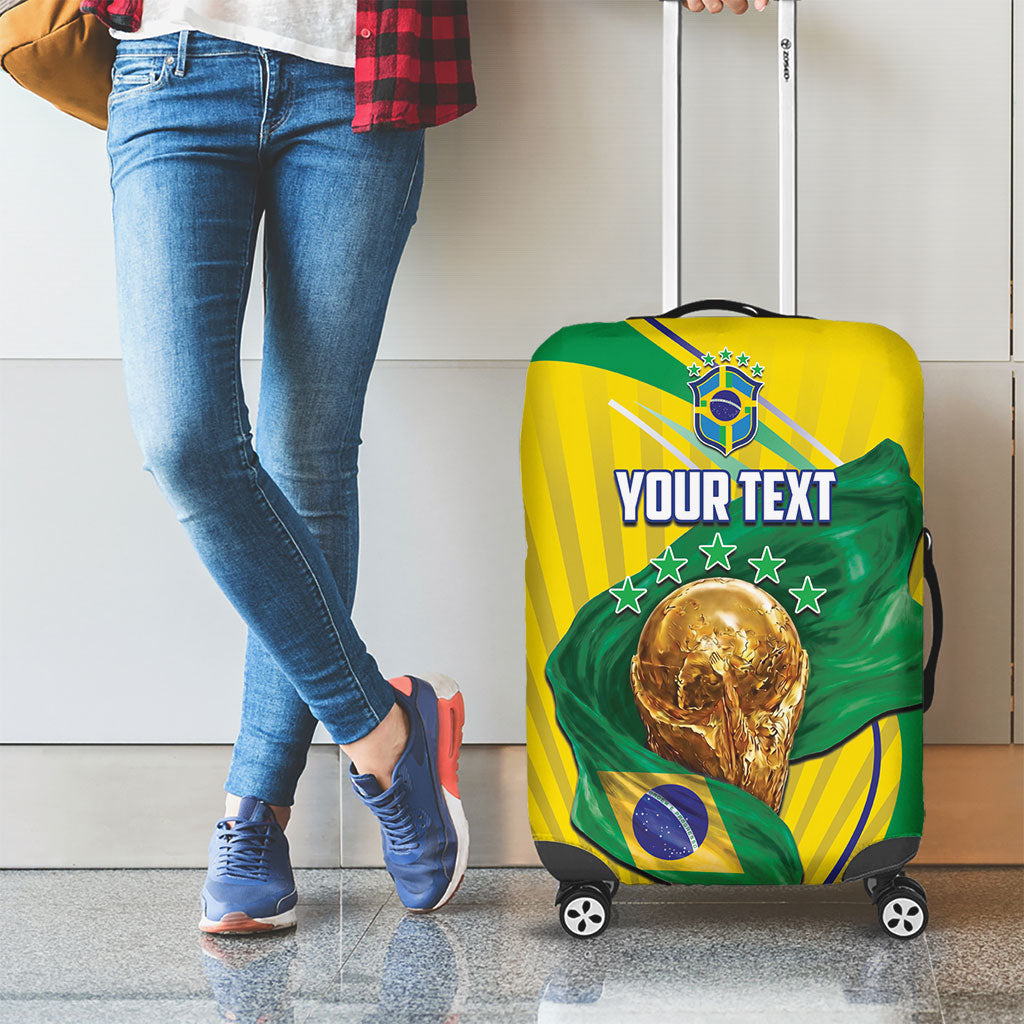 Personalized Brazil Football 2026 Luggage Cover Born for Glory Let Champions Rise