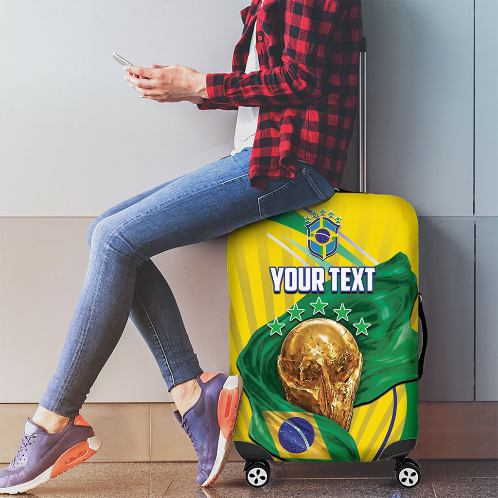 Personalized Brazil Football 2026 Luggage Cover Born for Glory Let Champions Rise