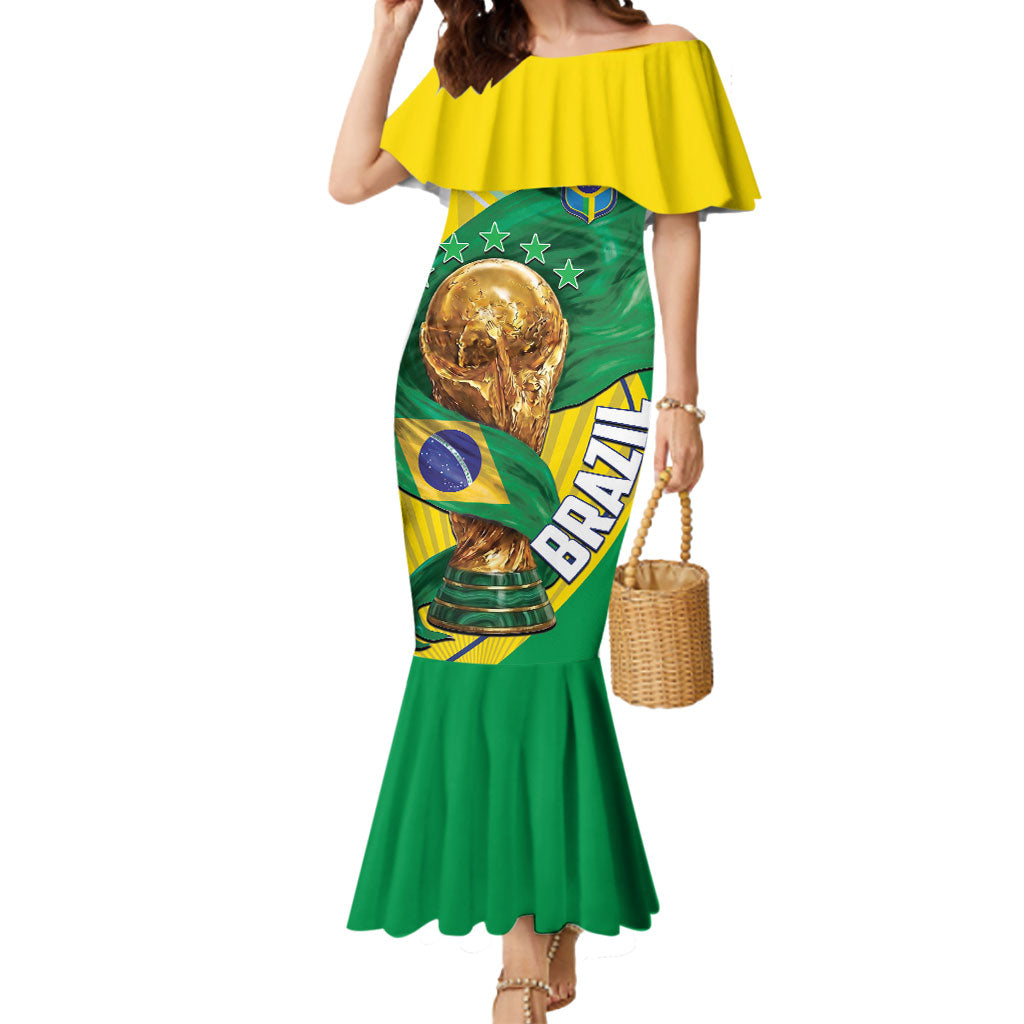 Personalized Brazil Football 2026 Mermaid Dress Born for Glory Let Champions Rise