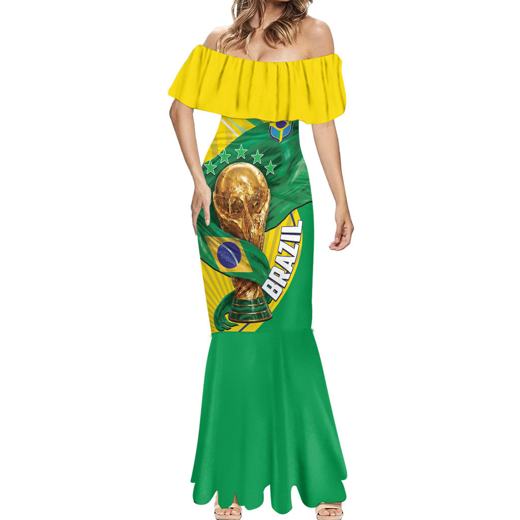 Personalized Brazil Football 2026 Mermaid Dress Born for Glory Let Champions Rise