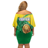 Personalized Brazil Football 2026 Off Shoulder Short Dress Born for Glory Let Champions Rise
