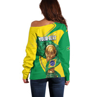 Personalized Brazil Football 2026 Off Shoulder Sweater Born for Glory Let Champions Rise
