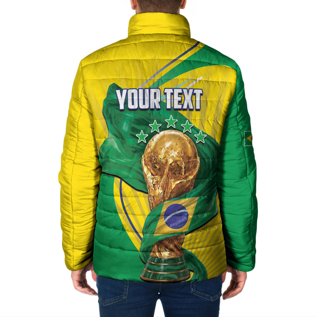 Personalized Brazil Football 2026 Padded Jacket Born for Glory Let Champions Rise