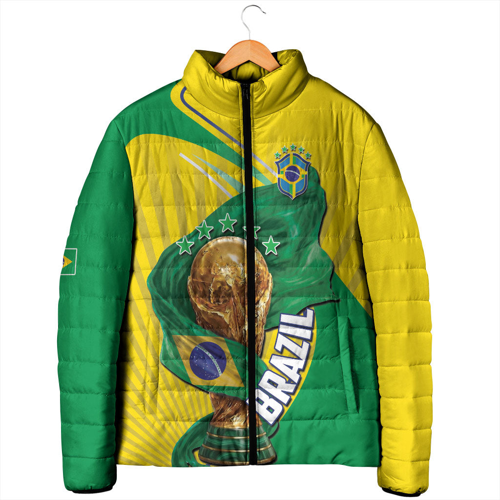 Personalized Brazil Football 2026 Padded Jacket Born for Glory Let Champions Rise
