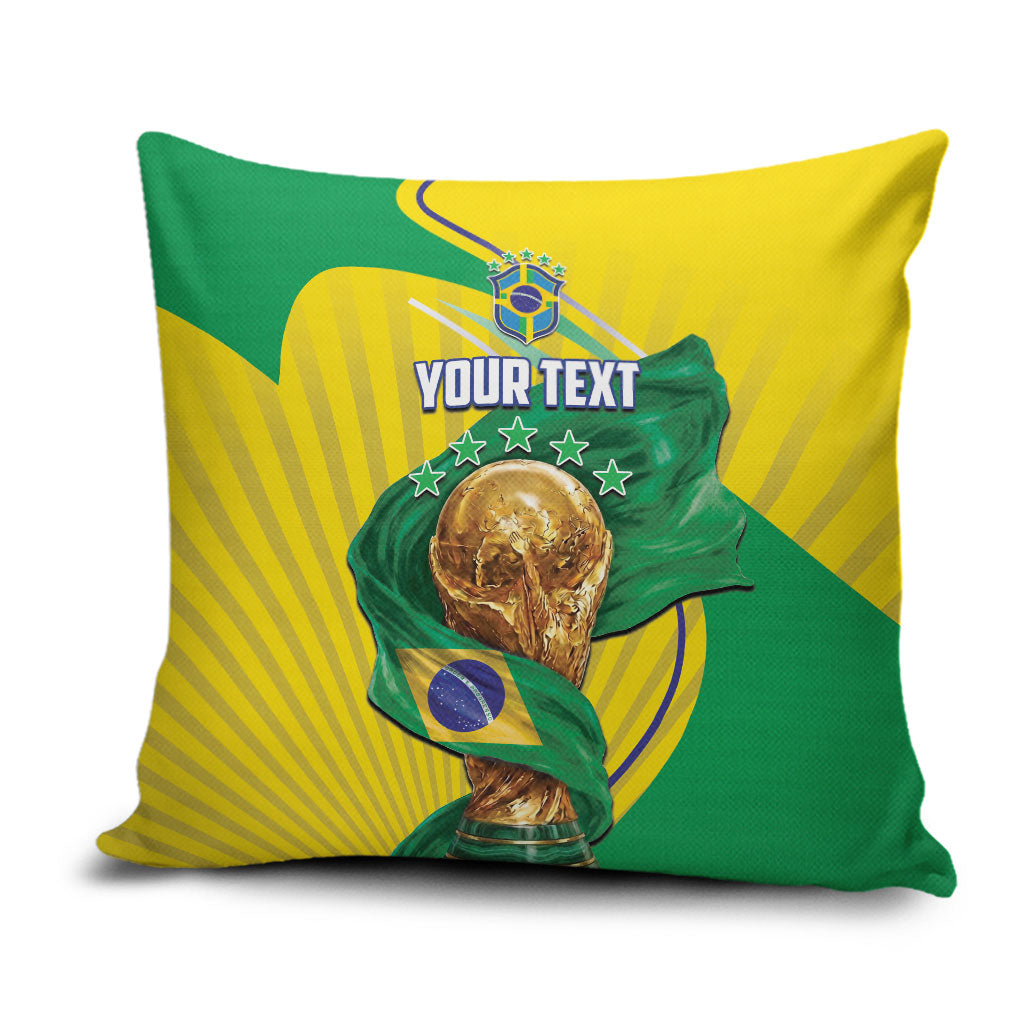 Personalized Brazil Football 2026 Pillow Cover Born for Glory Let Champions Rise