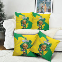 Personalized Brazil Football 2026 Pillow Cover Born for Glory Let Champions Rise