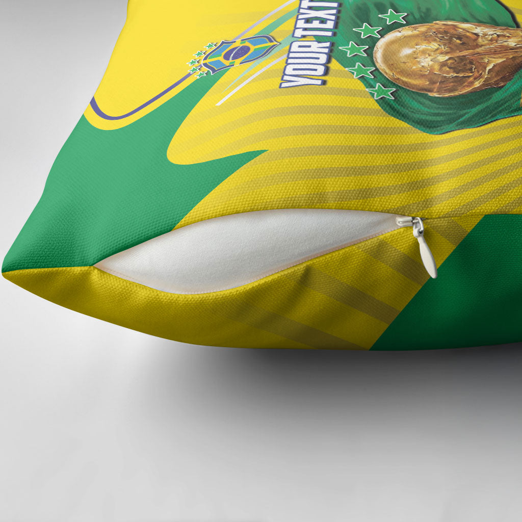 Personalized Brazil Football 2026 Pillow Cover Born for Glory Let Champions Rise