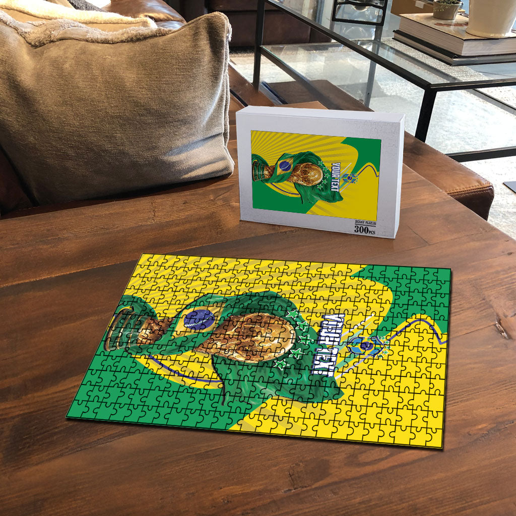 Personalized Brazil Football 2026 Puzzle Born for Glory Let Champions Rise
