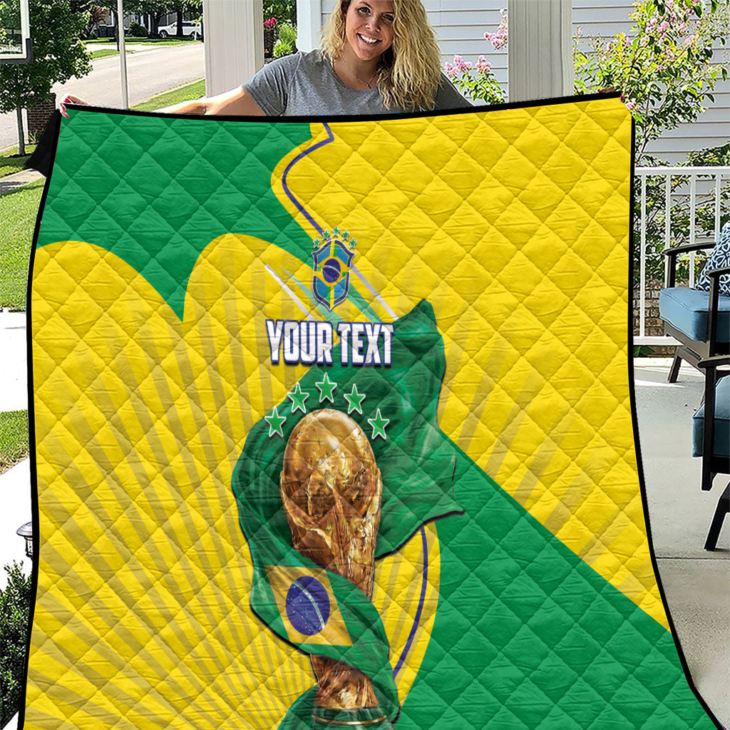 Personalized Brazil Football 2026 Quilt Born for Glory Let Champions Rise