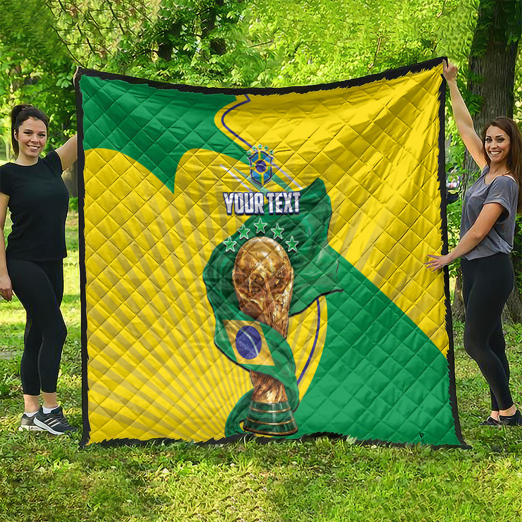 Personalized Brazil Football 2026 Quilt Born for Glory Let Champions Rise