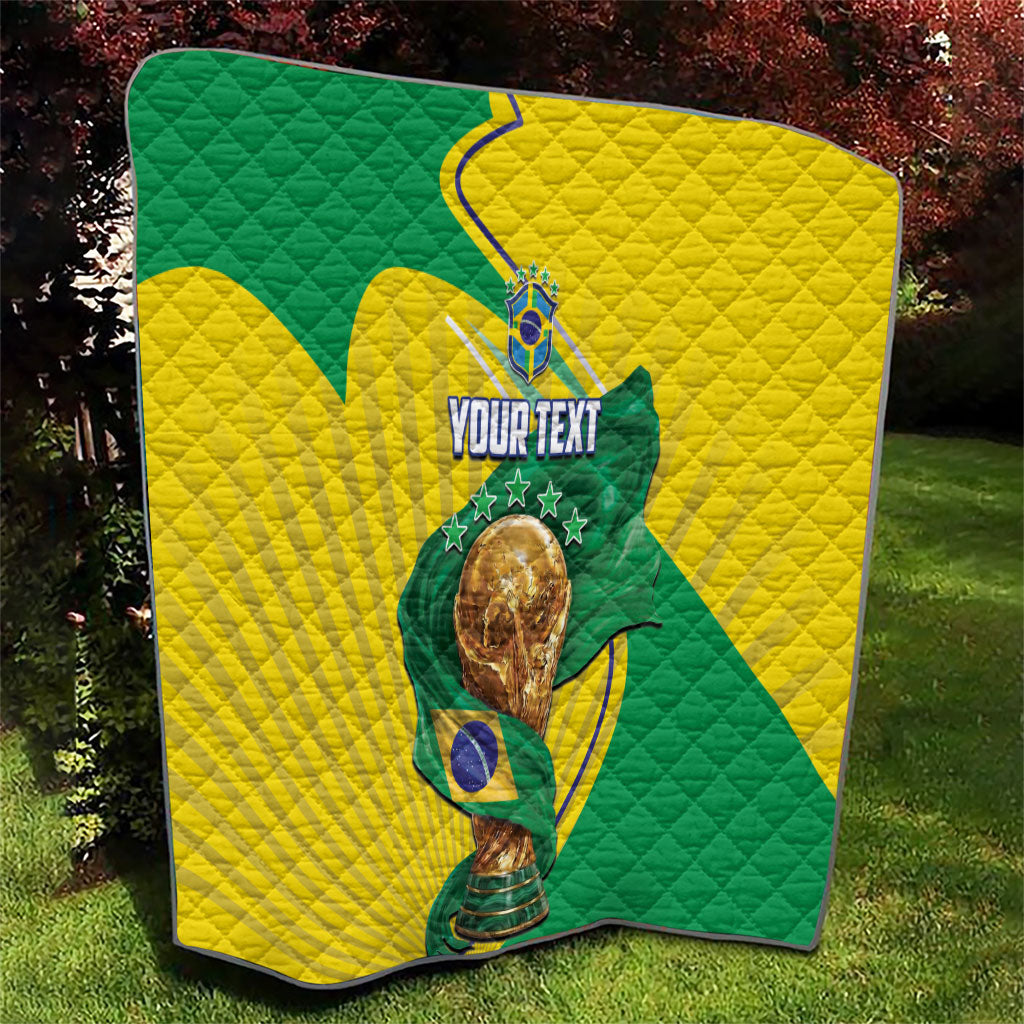 Personalized Brazil Football 2026 Quilt Born for Glory Let Champions Rise