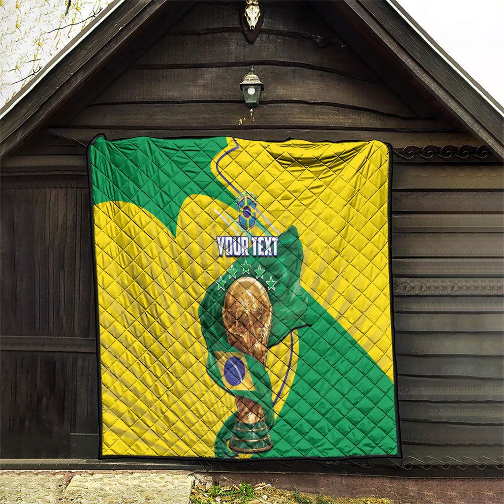 Personalized Brazil Football 2026 Quilt Born for Glory Let Champions Rise
