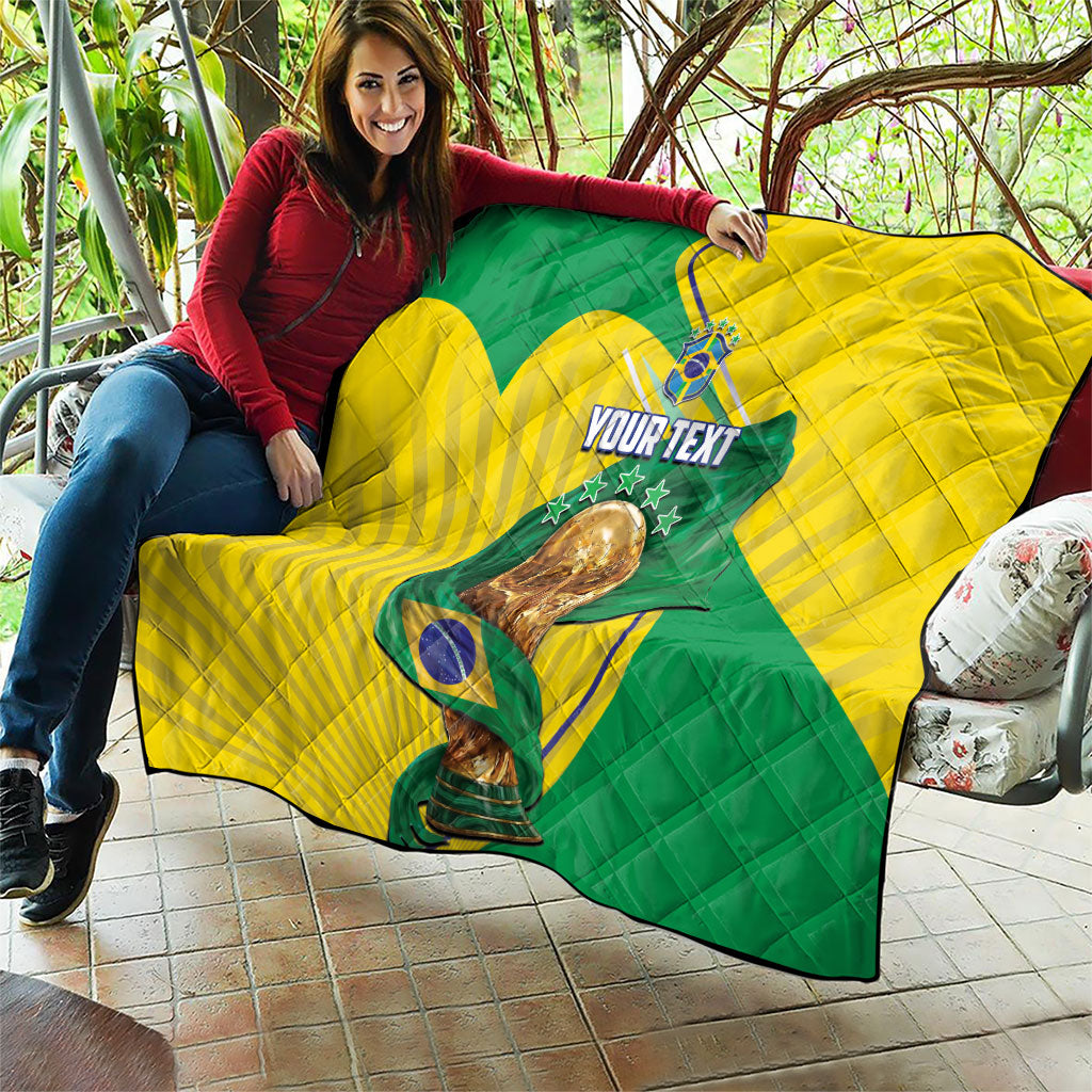 Personalized Brazil Football 2026 Quilt Born for Glory Let Champions Rise
