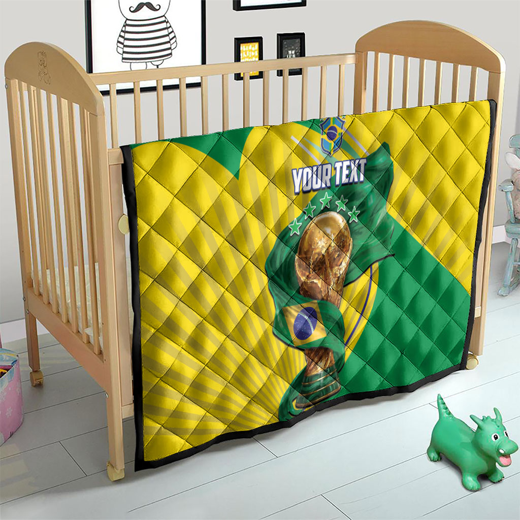 Personalized Brazil Football 2026 Quilt Born for Glory Let Champions Rise